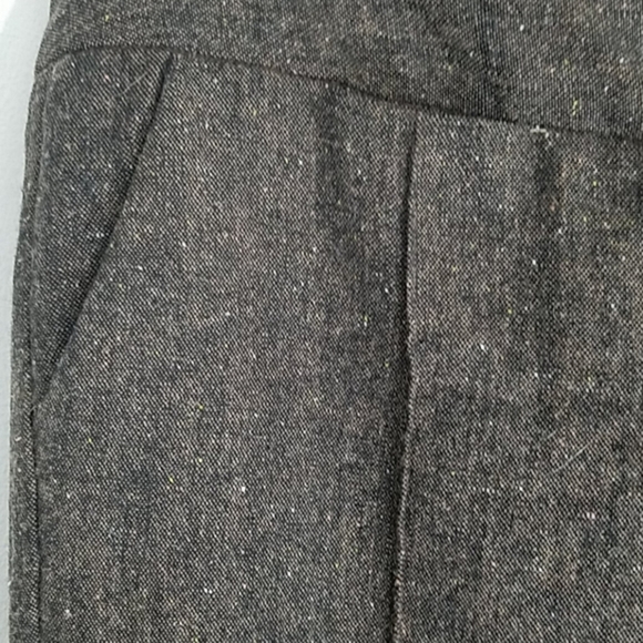 Pants wide leg front pockets wool blend Brown Y2k Old Money - Picture 5 of 9